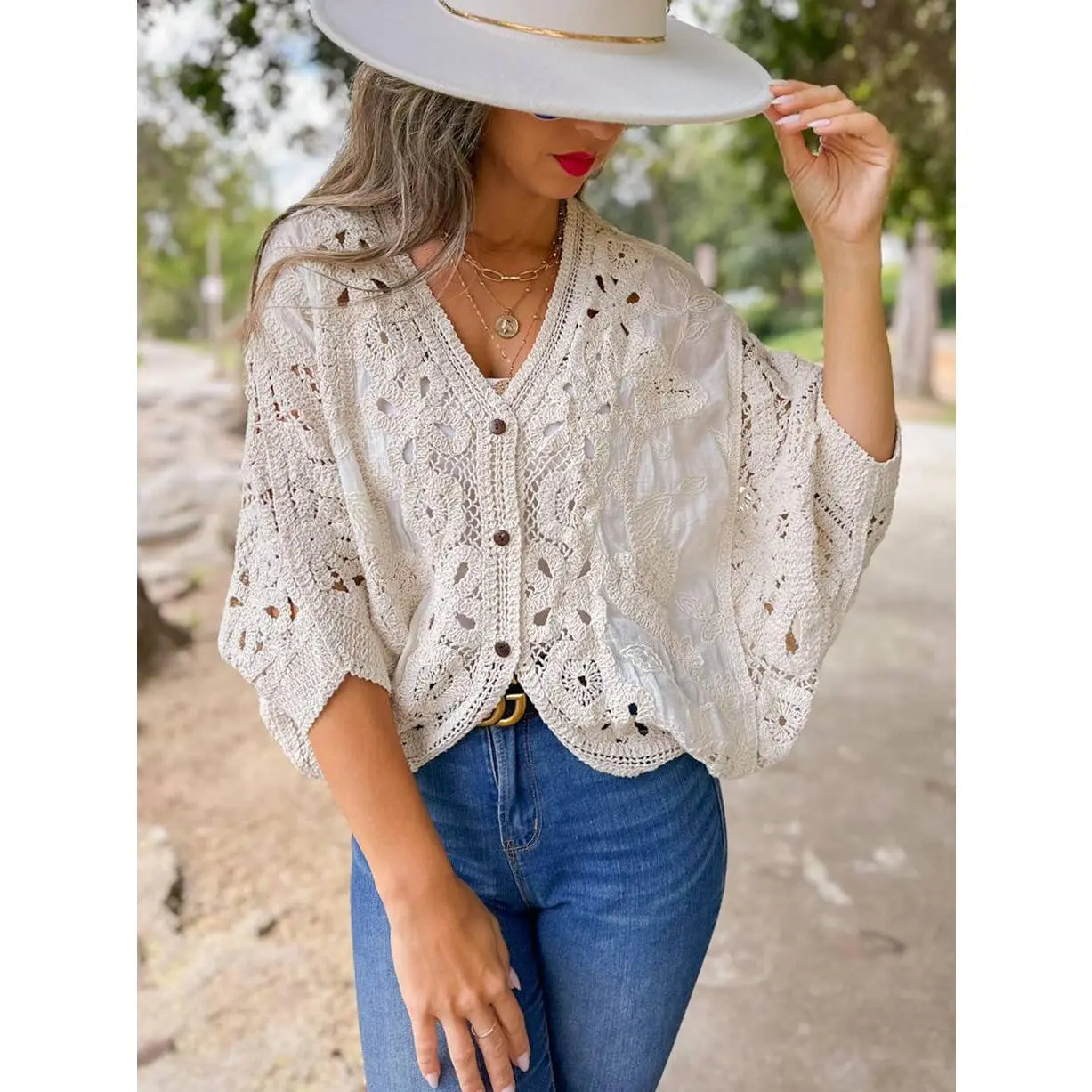 Ivory Crochet Lace Cardigan