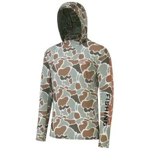 BASSDASH Men’s UPF 50+ Camo Fishing Hoodie Shirt Quick Dry UV Sun Protection Long Sleeve Outdoor Hiking Hooded Shirts FS52M