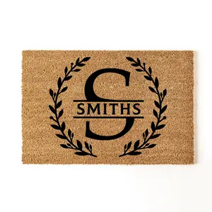 Custom Last Name Doormat, Elegant Family Surname Doormat, New Home Gift, Personalized Front Door Mat, Family Name Doormat, Custom Doormat, Coir Doormat, Customized Gift, Outdoor Doormat, Housewarming Gift, Doormat