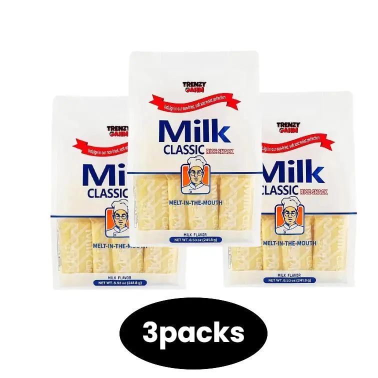 3 Pack ORBIT Milk / TRENZY GAHM Flavor Rice Crackers 240g - Korean Trending Snack - Creamy & Delicious!