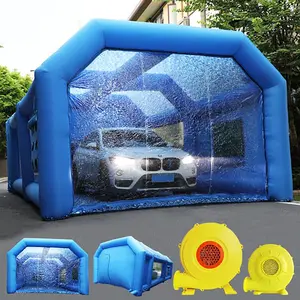 Inflatable Paint Booth for Car 28x15x13FT Portable Spray Booth Tent with 950W+250W Blowers Air Filter System for DIY Spray Car Truck Motorcycle Garage Furniture Part Painting