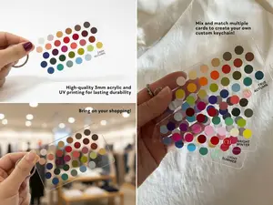 Seasonal Color Palette Swatch Acrylic Keychain | Transparent Portable Pocket Color Chart for Shopping | 12 Personal Guide, Holiday Gift