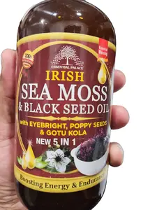Organic Sea Moss & Black Seed Botanical Blend – 16 oz Glass Bottle