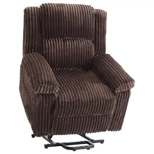 Power Lift Recliner Chair with Heat and Massage, Vanity Chair Electric Lift Assist for Elderly, Heavy Duty 400LBS Living Room Lounge Set, Adjustable Remote Control, High Density Foam Support, Soft Corduroy Fabric