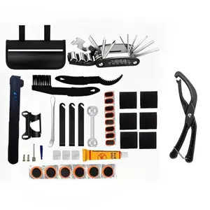 Bicycle Repair Tool Set with Tire Lever, 2-Piece Repair Kit, Multifunctional Pump and Wrench Combination for Mountain Bikes