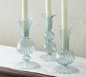 Mrs. H by Dee Hilfiger Set of 3 Blow Glass Candle Holders