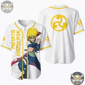 Custom Minato Ninja Baseball Jersey Shirt – Personalized Anime Button-Up Jersey with Name & Number, Multicolor Collection Unisex Streetwear Outfit for Anime Lovers