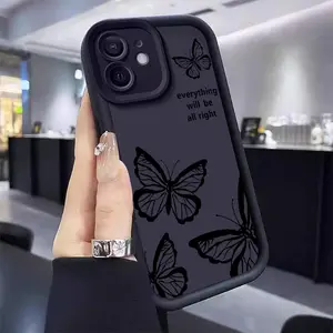 Butterfly Pattern Phone Case, Anti-fall Phone Protector Cover, Shockproof Phone Protective Case Compatible with iPhone 15 14 13 12 11 Series Protection Cellphone Casing Smartphone