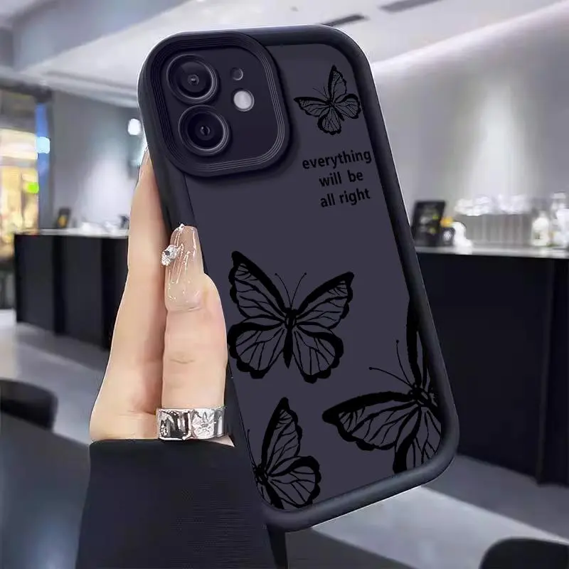 Butterfly Pattern Phone Case, Anti-fall Phone Protector Cover, Shockproof Phone Protective Case Compatible with iPhone 15 14 13 12 11 Series