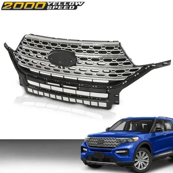 100% Brand New Durable Upper Front Bumper Grille, High Quality Materials Radiator Grille with Limited Life Guarantee, Fit for Ford Explorer 2020-2022 Car Exterior Accessory