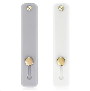 2Pcs Phone Loop Finger Holder, Silicone Phone Grip Phone Finger Strap Stand Universal Portable Finger Kickstand for Most Smartphones (2pcs-Grey/White)