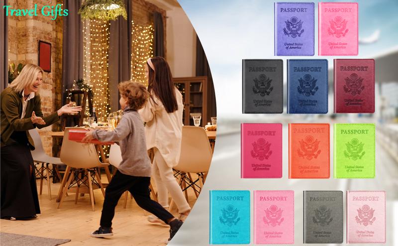 [New deal] Passport Holder Cover Wallet Case  Passport Book Holders Covers Wallets Travel Must Haves Cruise Ship (pink & purple)