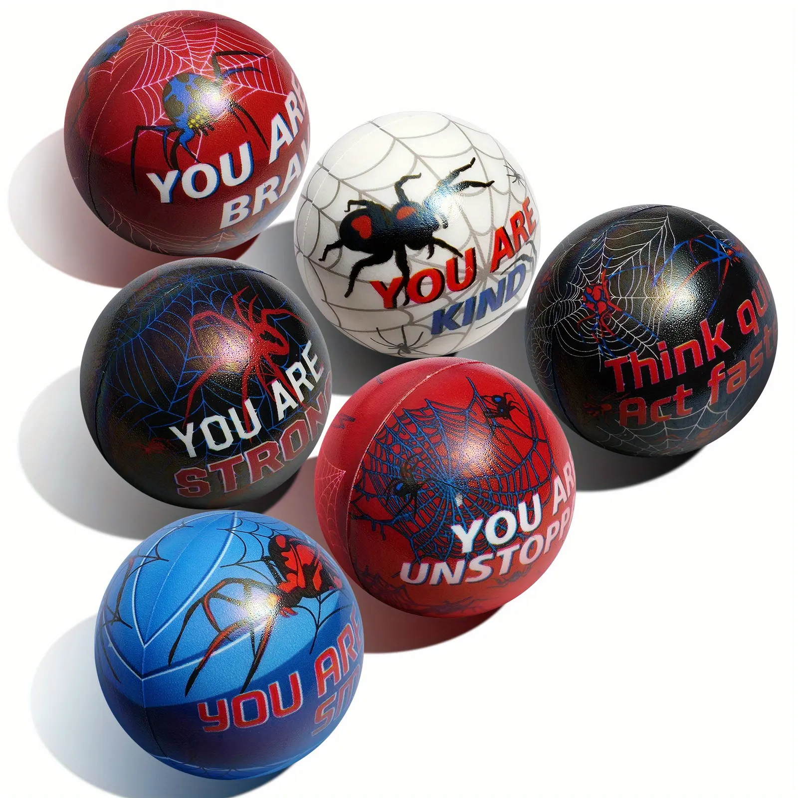 24Pcs Spider Squeeze Balls Squeeze Fun 6 Spider Pattern Squeeze Balls Suitable for Adults, Teens and Kids Exercise Toys Creative Fun Squeeze Toys Halloween Gifts Christmas Gifts Birthday Gifts