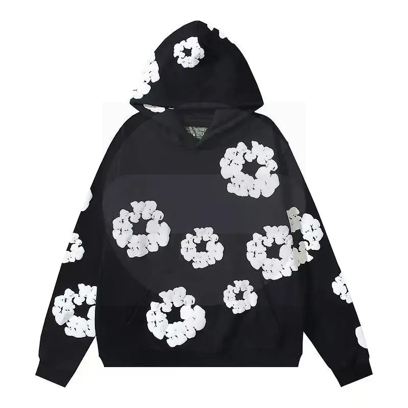 Denim Tears Printed Hoodie & Joggers Set, Unisex Streetwear Tracksuit, Matching Couple Outfit, Comfortable Casual Wear