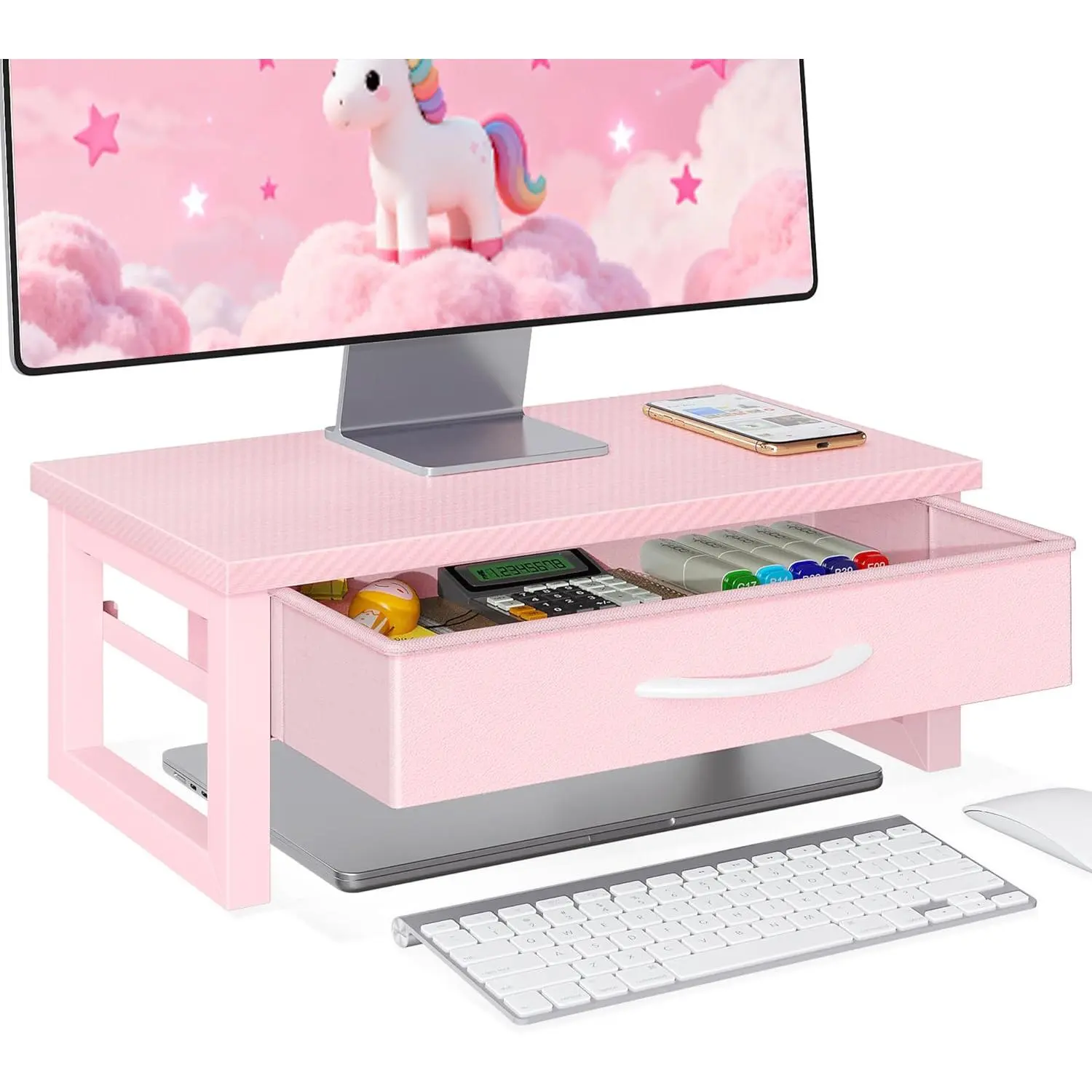 Pink wooden tabletop