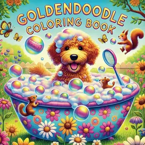 Goldendoodle Coloring Book: 50 fun facts and cute dog illustrations, Educational activity book for children who love Goldendoodles and dogs