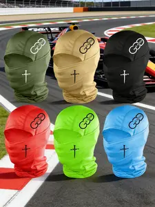 6pcs/2pcs/1pc Unisex Cross and Letter Balaclava Mask Neck Gaiter Headwear Breathable Mask for Men Women Outdoor Sports Hiking Fishing Commuting Suitable for Daily Wear Breathable Face Cover
