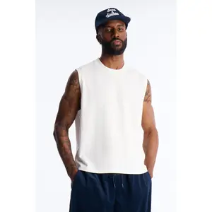 Cropped Muscle Tee - White