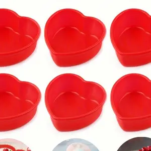 Heart Shaped Silicone Cake Mold, 4 Inch Rainbow Layer Baking Pan, Non-Stick Reusable Bakeware for Cakes & Desserts