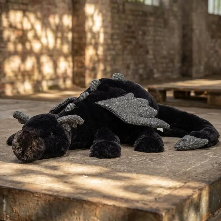 Jellycat Onyx Dragon Plush Stuffed Animal Soft Black Dragon Plush Toy Fantasy Dragon Gift for Kids Collectors Bedroom Decor
