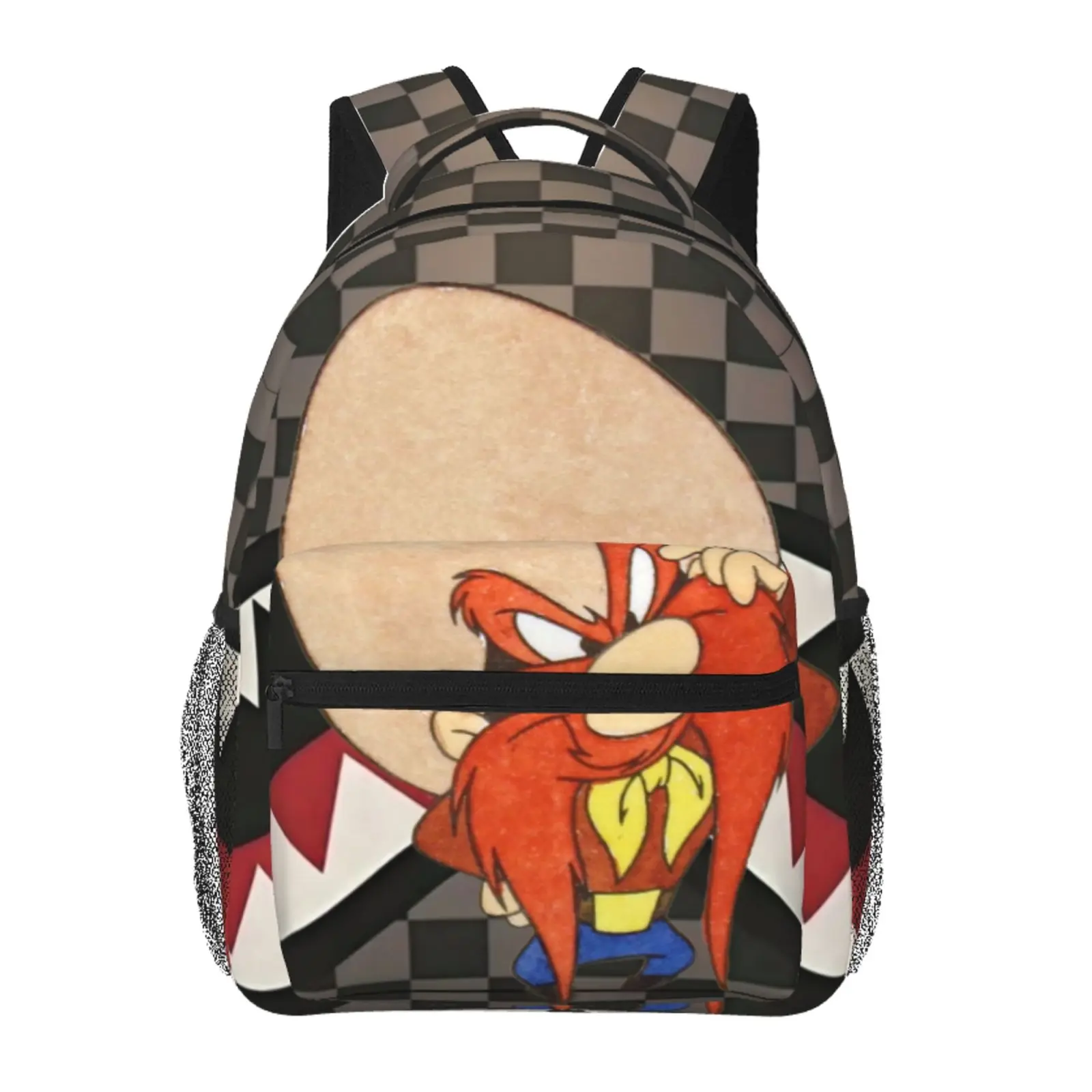 SG Backpack – Family Guy Stewie back view graffiti checkered laptop bag; school/commute; Y2K cartoon school bag; cute gift for teen girls and students