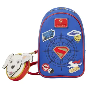 Loungefly DC Supergirl Krypto Sling Crossbody Bag with Coin Bag