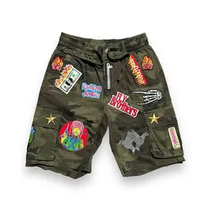 Unisex Camo Patch Shorts, Casual Comfortable Everyday Wear Bottoms