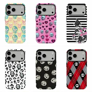 Coquette Goth Skull Phone Case, Viral Y2K Emo Aesthetic Protective Cover, Compatible for iPhone 17 16 15 14 13 12 11 and for Samsung S26 S25 S24 S23 S22 S21, Perfect Holiday Gift