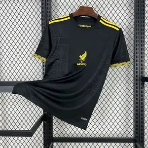 [Jersey For WC 2026] - Mexico Limited Edition Soccer Jersey 2025-2026 - Black - For W.C 2026 - Full Print Logo 11Y