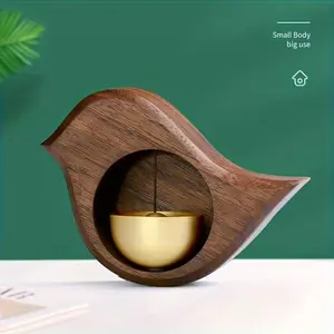 Japanese Style Wooden Refrigerator Door Copper Bell Magnetic Doorbell Gift, Natural Wood Wind Chime, Model Xinghao, Made in China