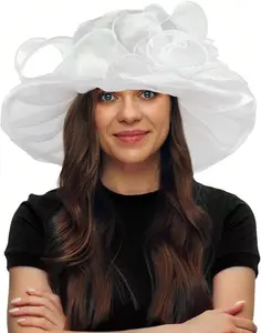 LocalDerby Church Dress Hat Women Fascinator Bridal Tea Party Wedding Hat Wide Brim