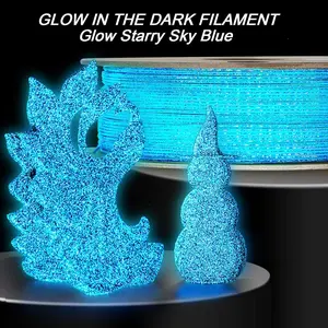 Glow in The Dark PLA Filament 1.75mm, 3D Printer Filament Black Filament with Glow in The Dark Blue Starry Sky 250g/8.8oz