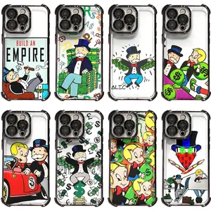 Trendy M-monopoly Art Phone Case Rich Dollar Man Alec Monopoly Painting Cover for IPhone 17 Pro Max Air 16 Pro 15 14 Plus 13 12 11 and Samsung S26-S23 Plus Ultra