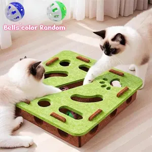 Interactive Felt Cat Puzzle Toy with 2 Colorful Balls, Safely Engages Cats' Minds & Paws, Perfect for Intuitive Playtime