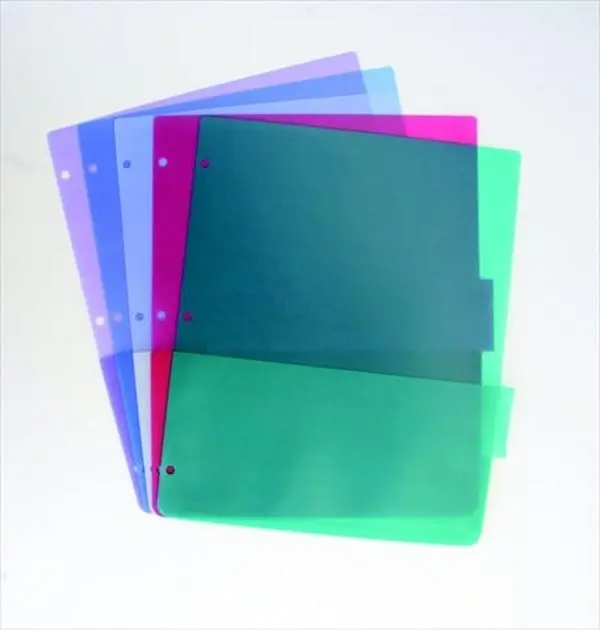 Polypropylene Pocket Pages for 3-Ring Binders - 5-Pack, 10 Tabbed Pockets Each, Blank Inserts for Sheet Storage