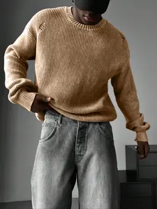 Men's Soft Comfortable Fitted Sweater Knitwear, Layered Wear Suitable for All Seasons, Fashion Casual Men's Clothing, Stylish Menswear Apparel