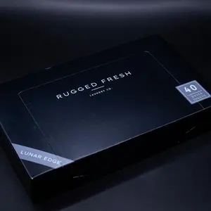 Rugged Fresh Lunar Edge Premium Dryer Sheets - 40 Count, Luxury-Inspired Scent, Static Control, Long-Lasting Freshness, 7" x 4.25" x 1.25", 4 oz