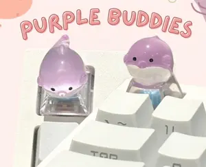 Cute Kawaii Animal Artisan Keycaps - Translucent Pastel Resin Custom Keycap cho Mechanical Keyboards - Fits Cherry MX Switches