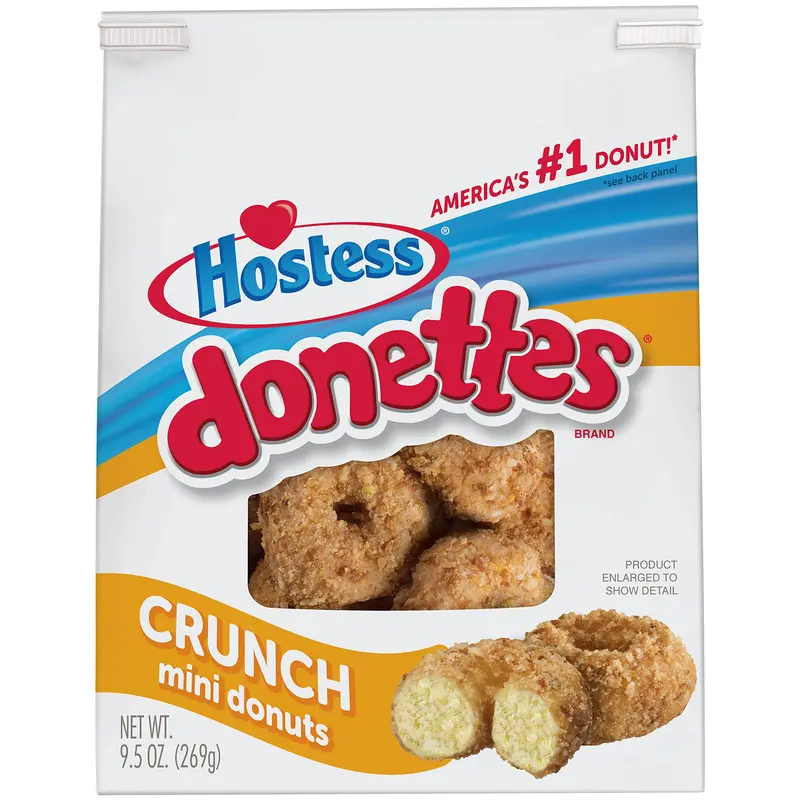 Hostess Delicious Crunch Mini Donettes Pack of 6, 9.5 Oz Bags