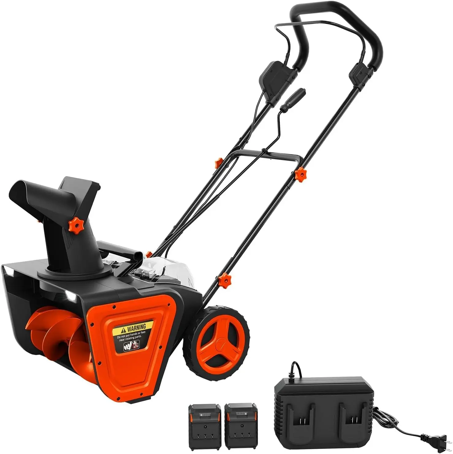 Gaomon 40V Portable Cordless Snow Blower - 20" Electric Snow Thrower with 4.0Ah Battery, Charger, Brushless Motor, LED Light, Handle, 23ft Throw Distance for Driveway, Patio