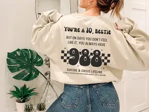 988 Shirt You Matter Shirt Depression Shirt Suicide Awareness Suicide Prevention You Are Enough Shirt Mental Health Hoodie Be Kind To Your TK45GN