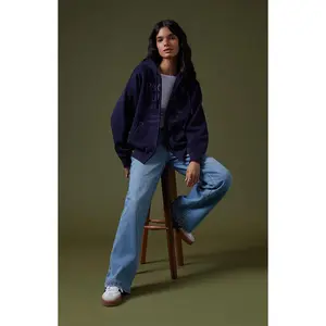 Pacsun Women's Pac Jeans Vintage Wash Zip Up Hoodie