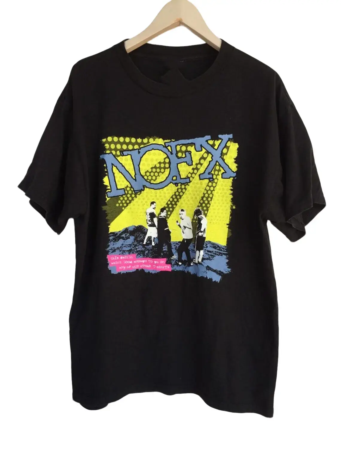 Nofx Band 90s Black Cotton T-shirt HT603304 Menswear Top