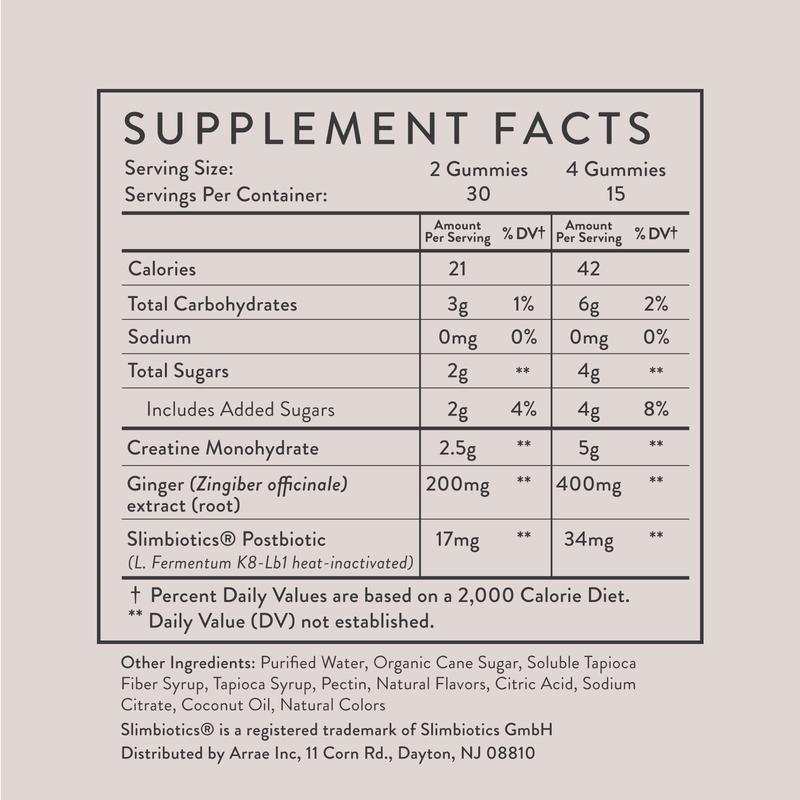 Arrae Tone Creatine Gummies | Sour Green Apple Flavor | 5g Creatine Monohydrate Gummies | Gut-Friendly Formula| 15-Day Supply Healthcare Dietary Supplement Edible