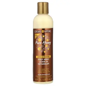 Creme Of Nature Pure Honey, Knot Away Leave-In Detangler, For Dry, Dehydrated Hair, 8 fl oz (236.5 ml)