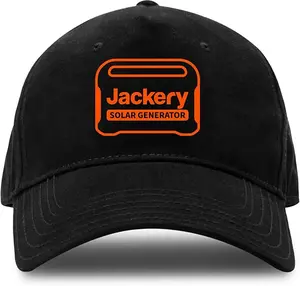Jackery Solar Generators Black Long Bill Baseball Hat for outdoor activities, hiking, fishing
