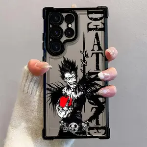 Anime Black Death God Phone Case Compatible with for samsung for galaxy S25 S24 S23 S22 S21 FE Ultra Plus 4G 5G, Shockproof Transparent Soft Back