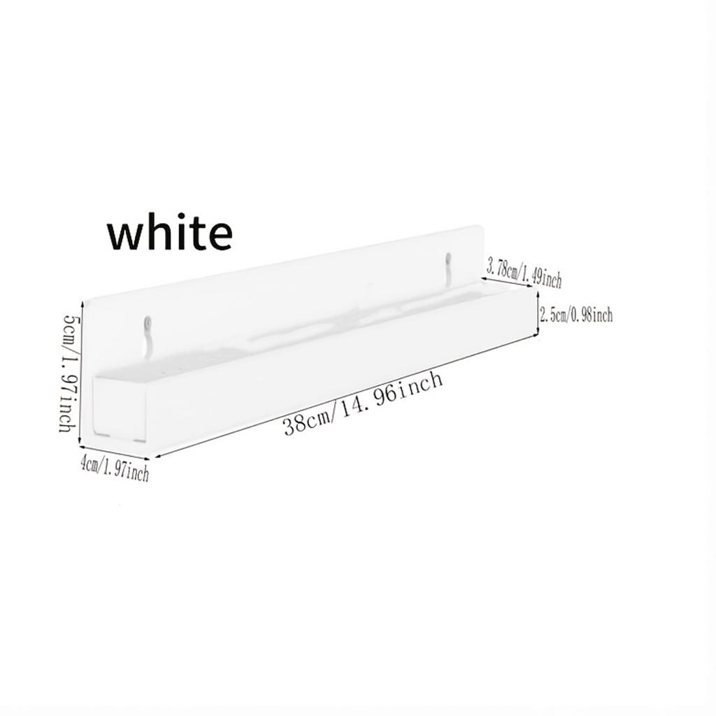 Bathroom wall mounted storage rack, perforated acrylic storage rack, kitchen multifunctional extendable seasoning rack, photo frame, aromatherapy, storage rack, figurine display rack, cosmetics storage rack 16.14×2.76×2.36 inch