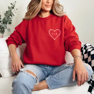 Personalized Couple Heart Sweatshirt – Custom Letters for Valentine’s Day
