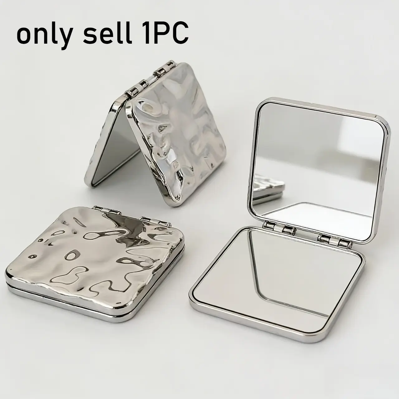 Electroplated Double-sided Folding Mirror, HD Distortion-free, Pocket-sized for On-the-go Touch-ups, Cosmetic Mirror, Foldable Makeup Mirror, Portable Mirror, Travel Mirror
